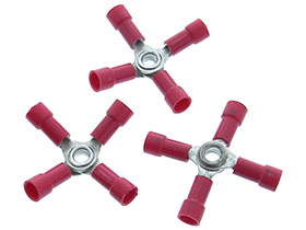 Pack of 3 - 4 Way Crimp Terminals for 22-18 AWG Wire