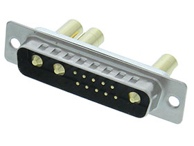 High Current D-SUB Connector 13 Pins + 3 40A Pins - Male