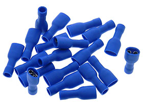 Pack of 20 - .250 Blade Terminal, Female Full Shroud, Blue