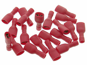 Pack of 20 - .250 Blade Terminal, Female Full Shroud, Red