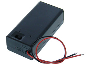 Battery Box with Cover & Switch - 9V Battery