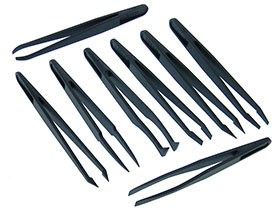 Set of 8 Different - Anti-static Carbon Fiber Tweezers