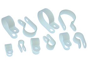 Pack of 10 - 2 each White Cable Clamps - 1/4