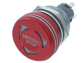 SPDT Latching Emergency STOP Switch with LEDs