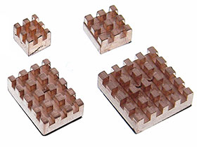 4 Pc. Set - Raspberry-Pi  4/4B Heatsinks - Copper