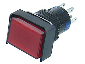 12V Red DPDT Lighted Alternate Action DPDT Pushbutton Switch