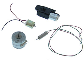 Pack of 4 - Small Motors- 3 DC + 1 Stepper