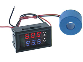 Panel Meter, LED Snap-in. 500V & 10A AC/CT