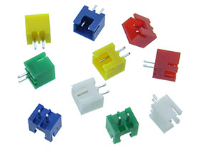 Pack of 10, 2 each 5 Colors 2 Pin Header, 2.54mm Pitch