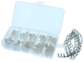 50 Pair Kit JST-XH 2.54mm Pitch Connectors, 2,3,4 Pin