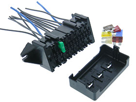 2x6 Position Auto Fuse Block With Pigtail Leads & Fuses