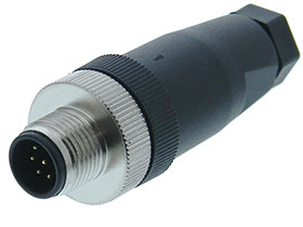 Aviation Style IP67 Connector, M12, 8 Pin Male