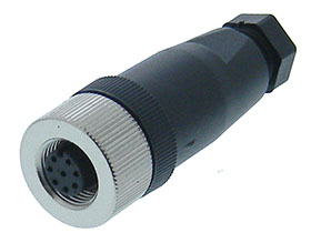 Aviation Style IP67 Connector, M12, 8 Pin Female
