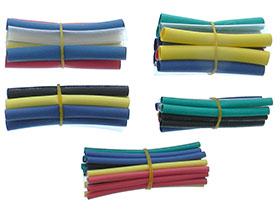 Pack of 72 - 2 Wall Adhesive Heat Shrink Tubing - 5 Sizes