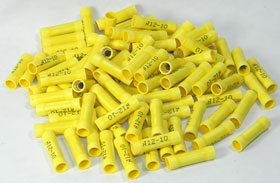 Butt Splice, Yellow for 10-12AWG, 100 Pcs.
