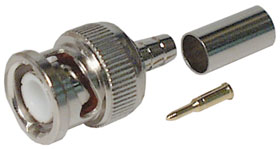 BNC Type Connector, Male Crimp for RG-58 Cable