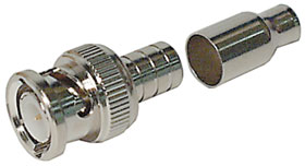 BNC Type Connector, Male Crimp for Stranded RG-59 Cable